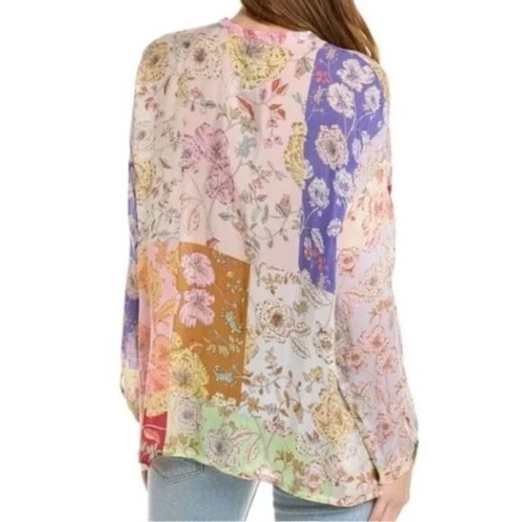 NEW Johnny Was Womens Medium Cosmo Lauren Button Down Floral Blouse Tunic Top - Picture 3 of 13